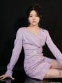 陈妍希紫色皮裙大片 流光溢彩氛围感满满